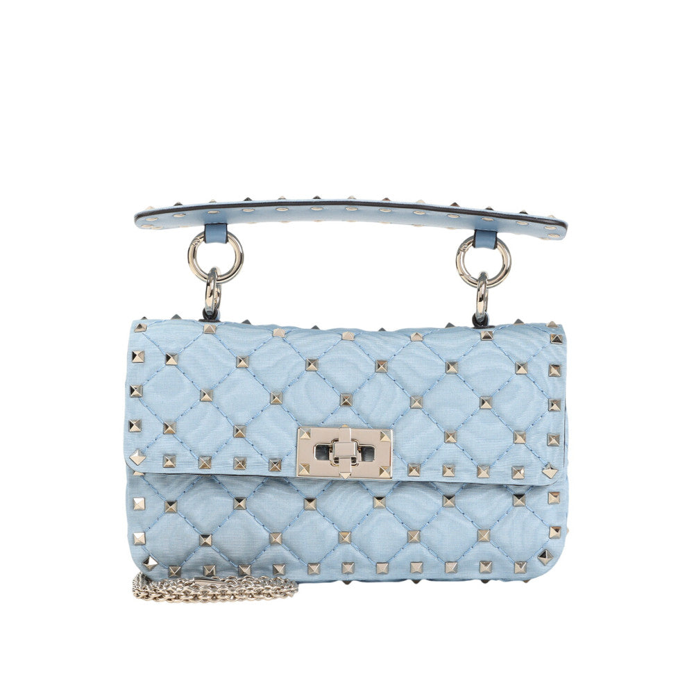 Blue Rockstud Spike Small Shoulder Bag 1