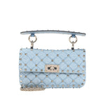 Blue Rockstud Spike Small Shoulder Bag 1