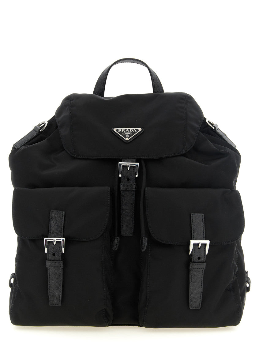 Black Re-Nylon Large Backpack 1