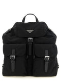 Black Re-Nylon Large Backpack 1