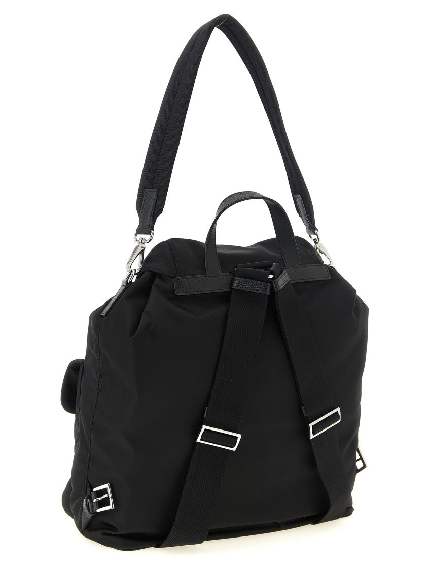 Black Re-Nylon Large Backpack 2