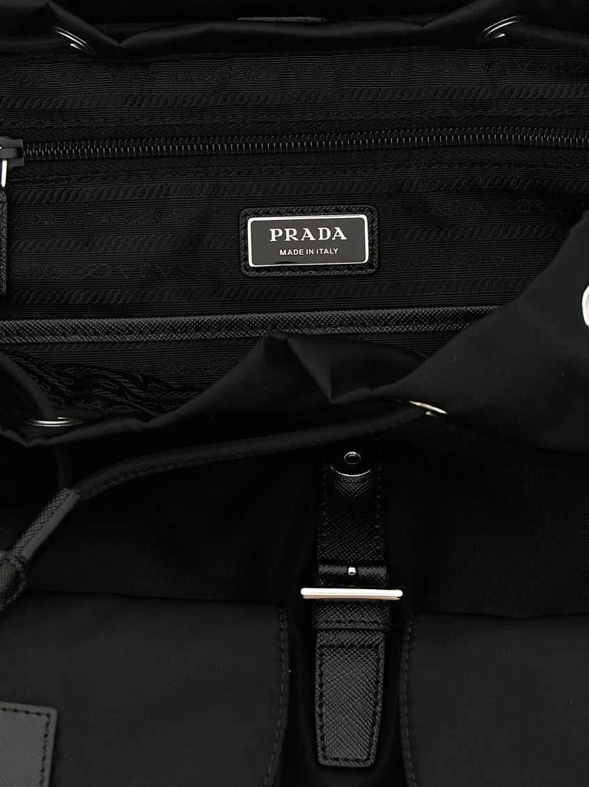 Black Re-Nylon Large Backpack 4