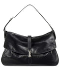 Black Jackie Flap large crossbody bag 1