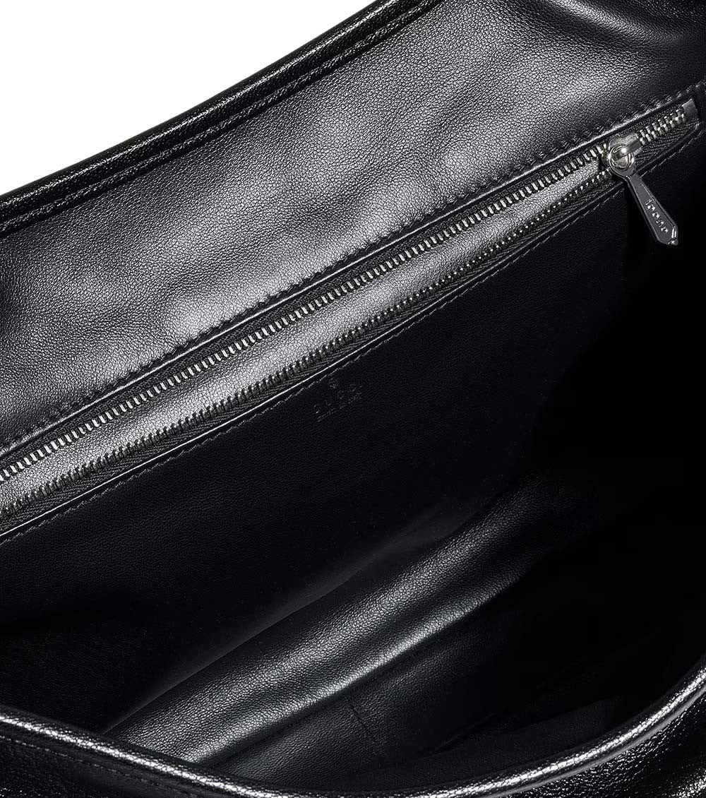 Black Jackie Flap large crossbody bag 4