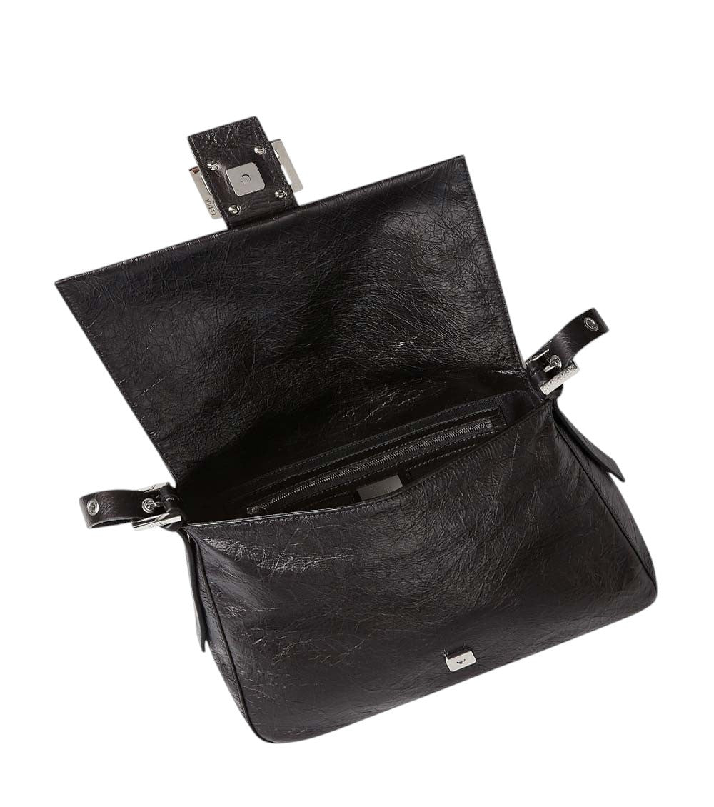 Black Flap 26325  Large Shoulder Bag 4