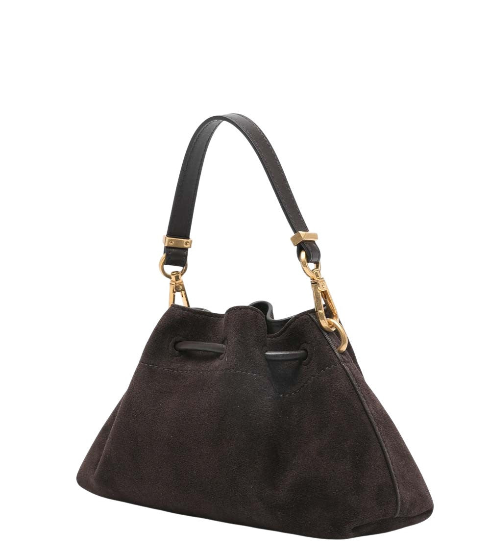 Dark Brown Cinch Small Shoulder Bag 2