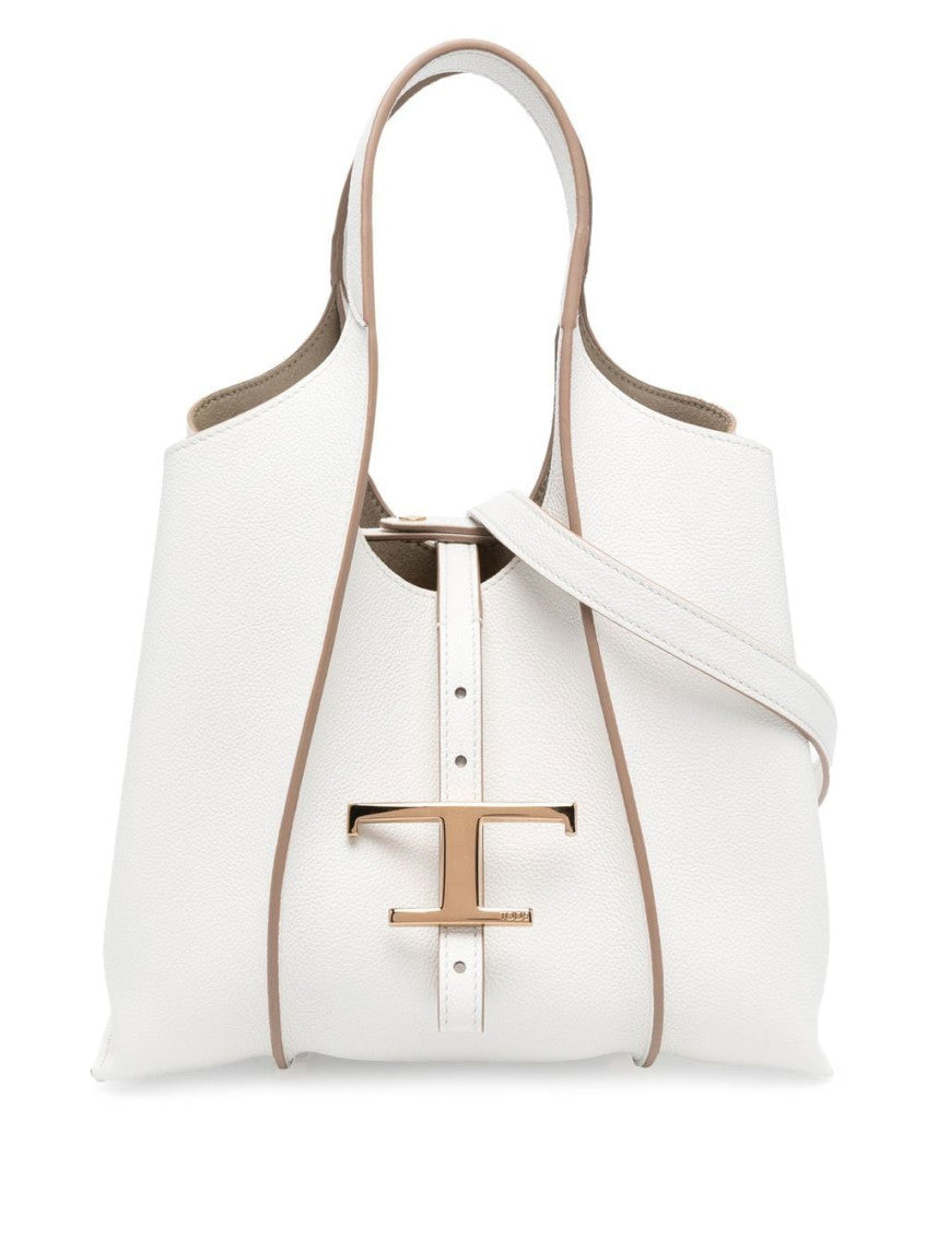 White Timeless mini leather shopping bag 1