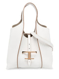 White Timeless mini leather shopping bag 1