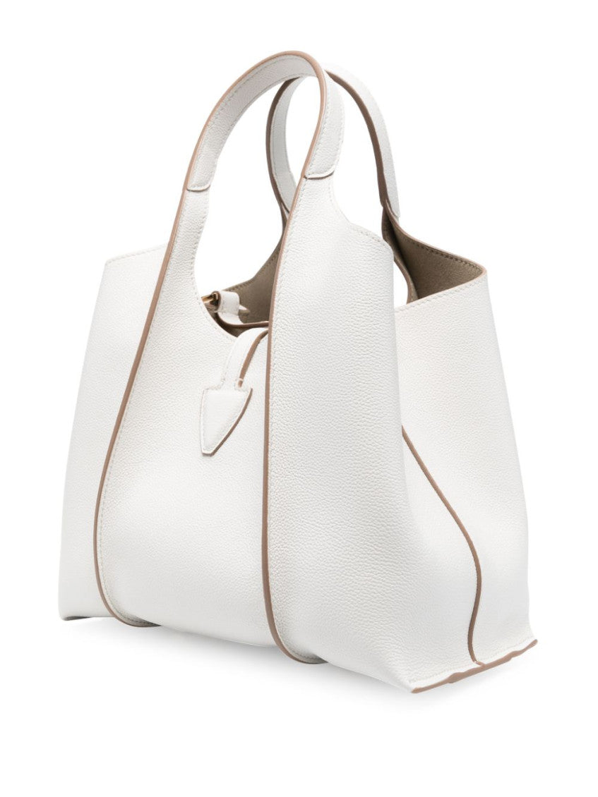 White Timeless mini leather shopping bag 10
