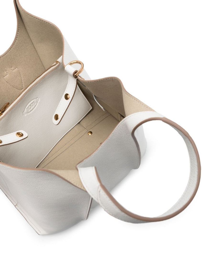 White Timeless mini leather shopping bag 5