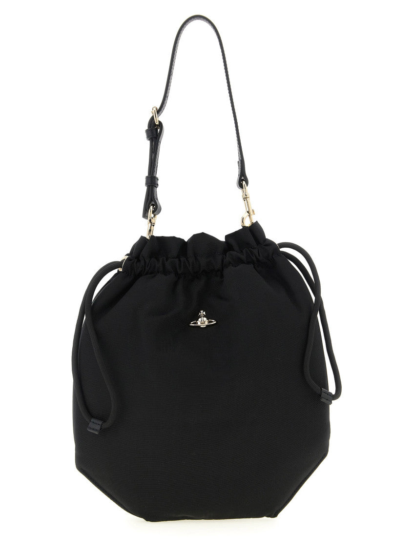 Black Logo Medium Bucket Bag 1