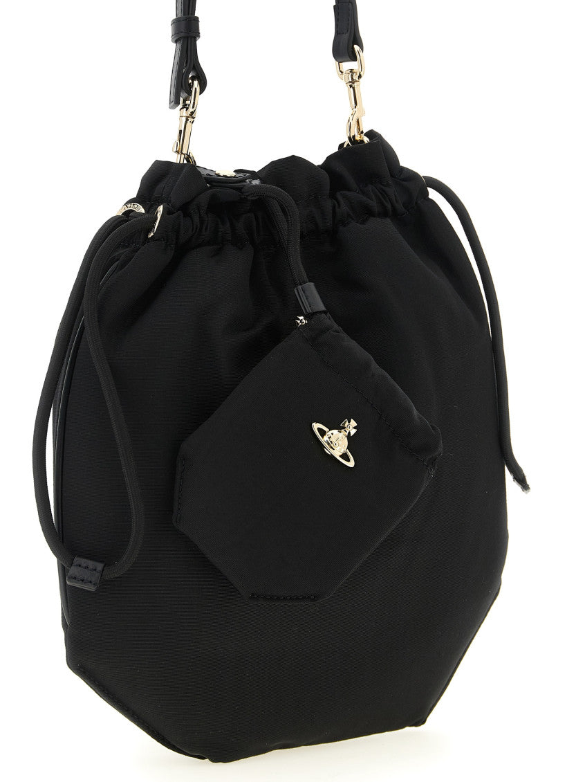 Black Logo Medium Bucket Bag 3