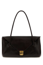 Dark Brown Logo Large Shoulder Bag 1