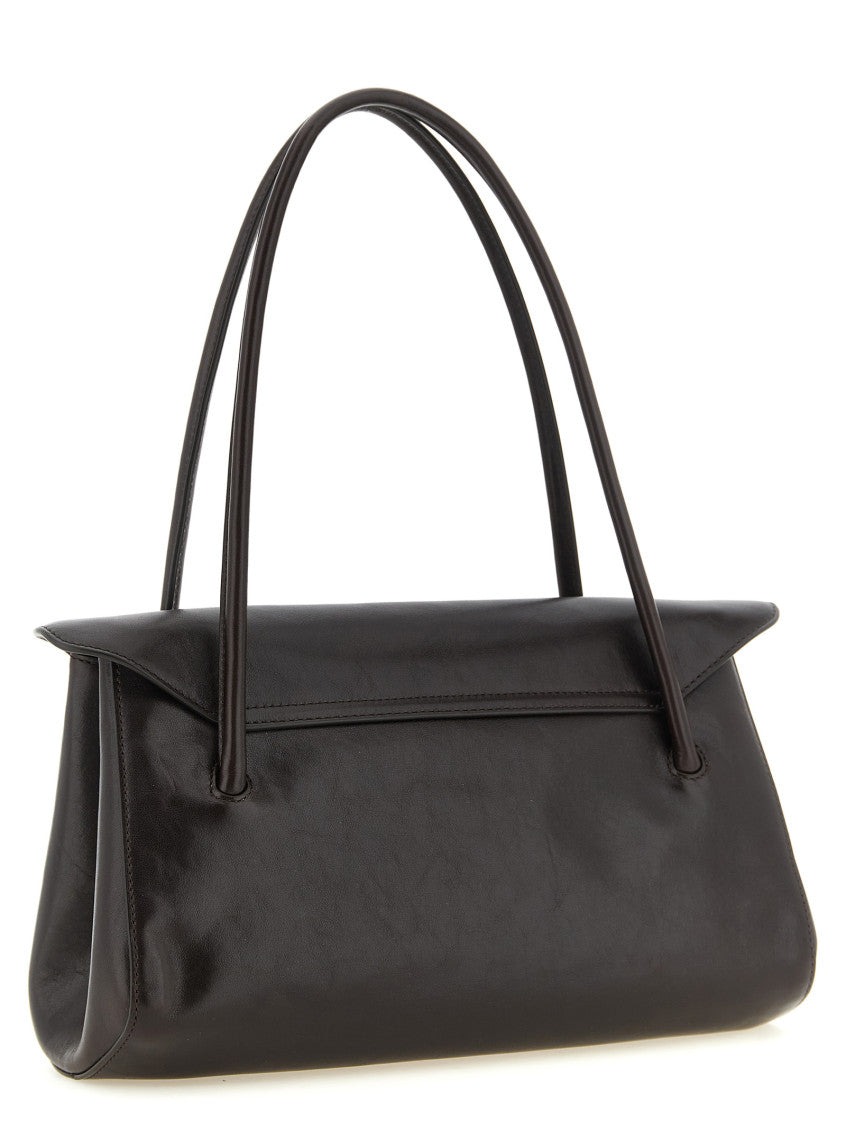 Dark Brown Logo Large Shoulder Bag 3
