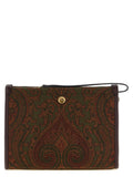 Brown Paisley Print Clutch 1