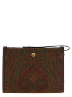 Brown Paisley Print Clutch 1
