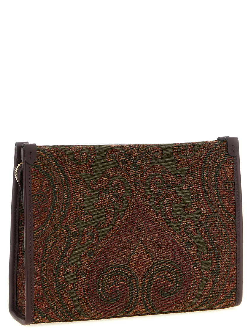 Brown Paisley Print Clutch 2