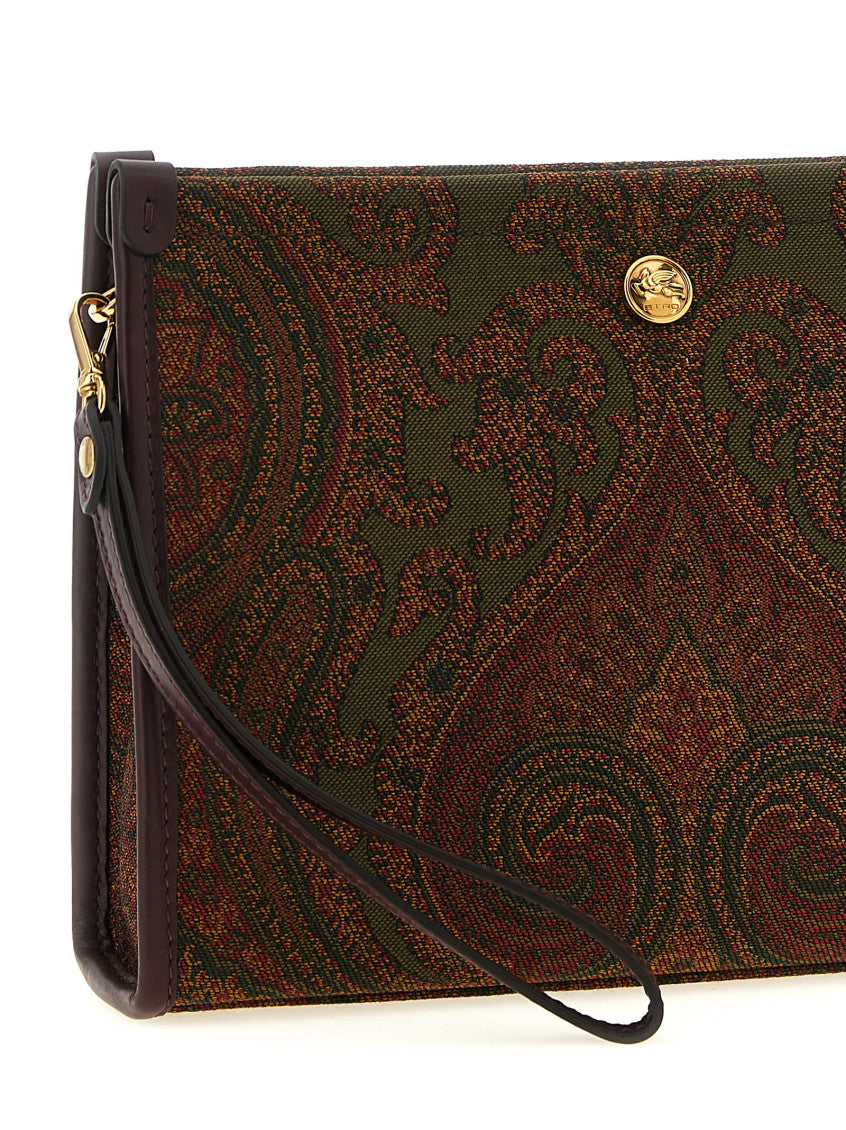 Brown Paisley Print Clutch 3