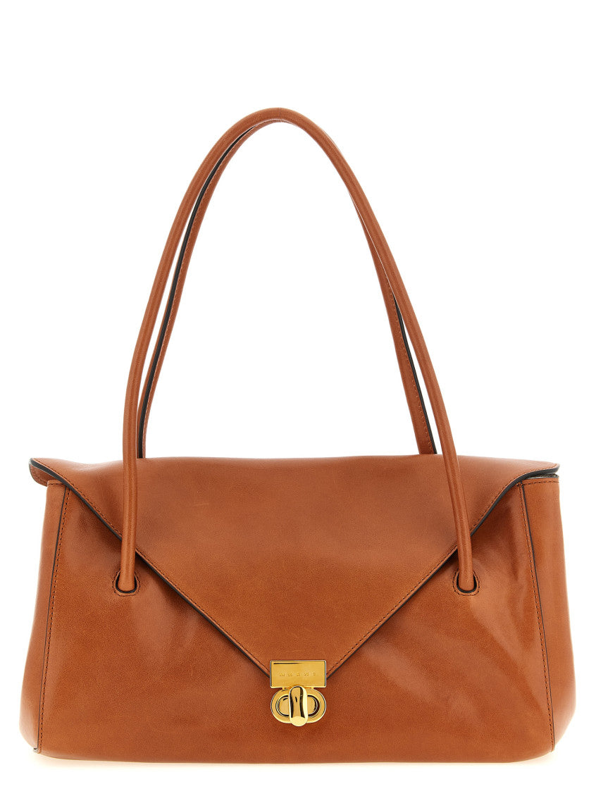 Brown E/W Large Shoulder Bag 1