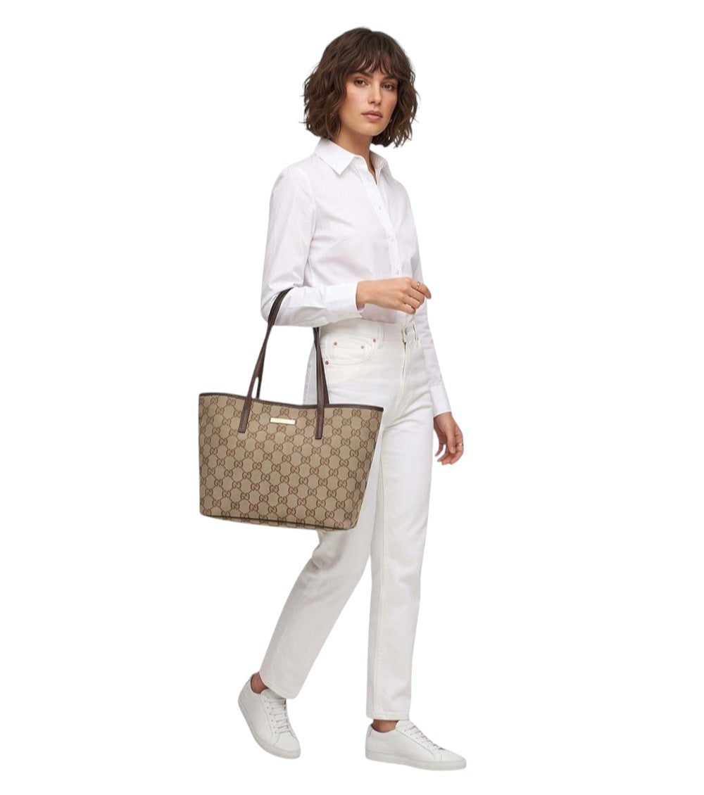 Beige Tribeca Small Tote 6