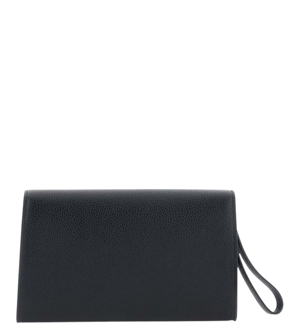 Black Double Gancini Medium Clutch 3