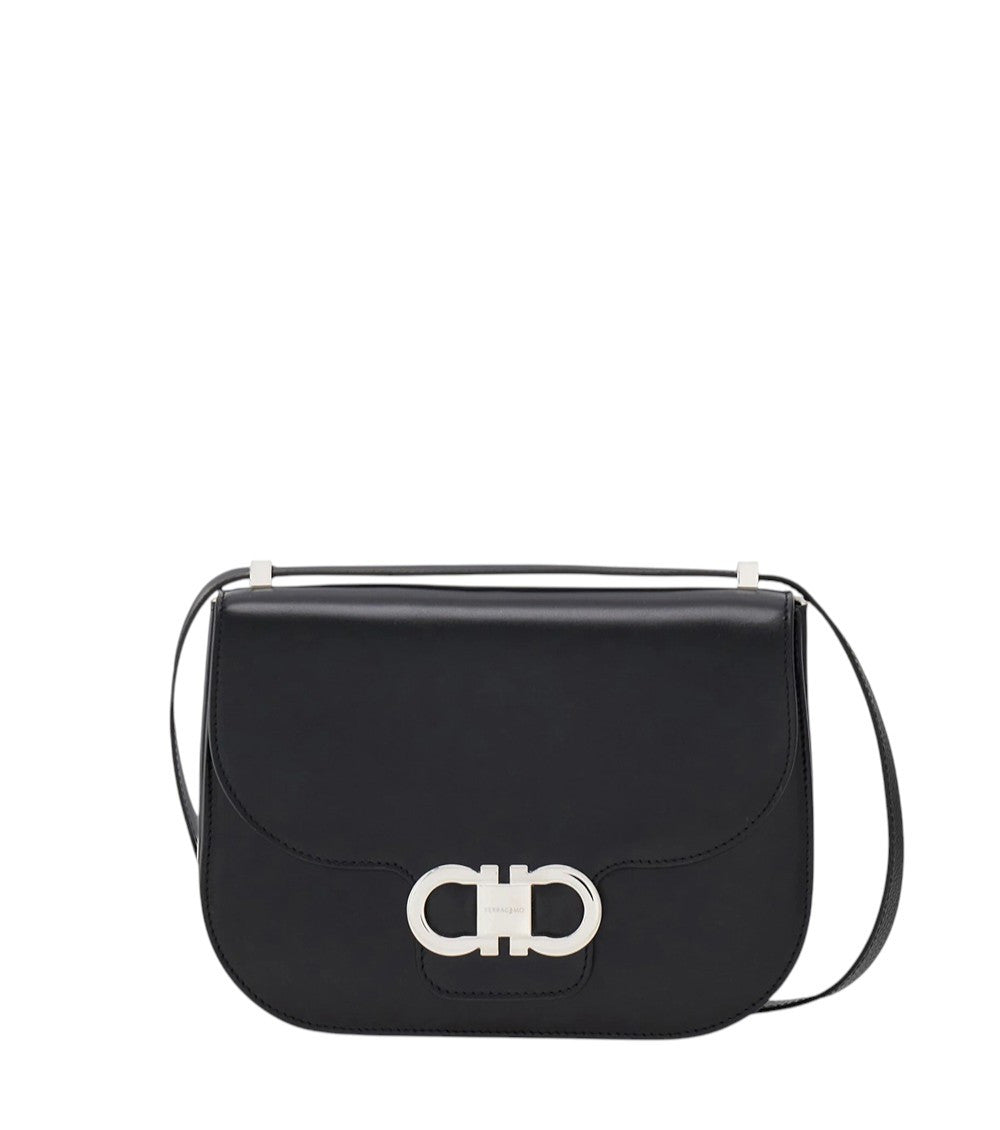 Black Double Gancini Small Crossbody Bag 1