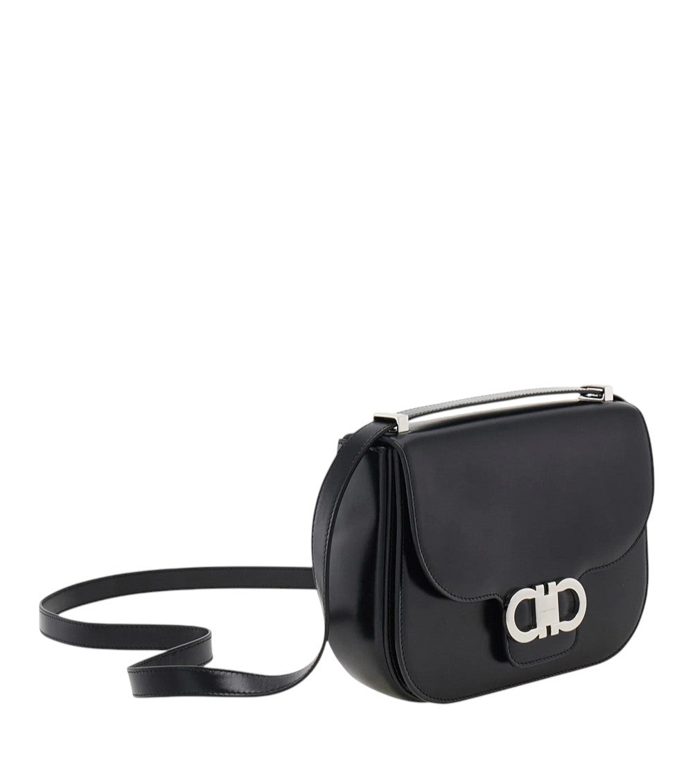 Black Double Gancini Small Crossbody Bag 2
