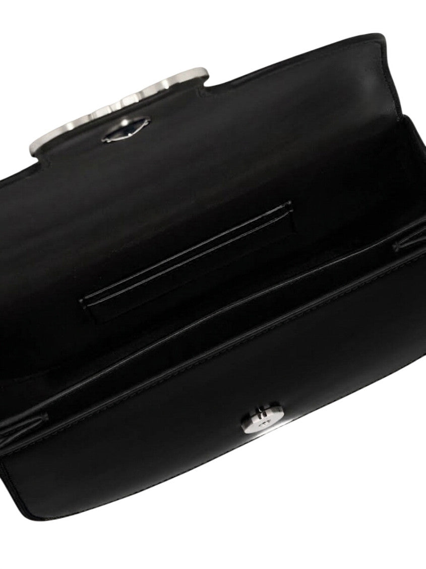 Black Double Gancini Small Crossbody Bag 4