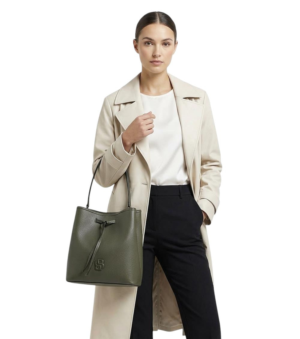 Green Anett Small Bucket Bag 4