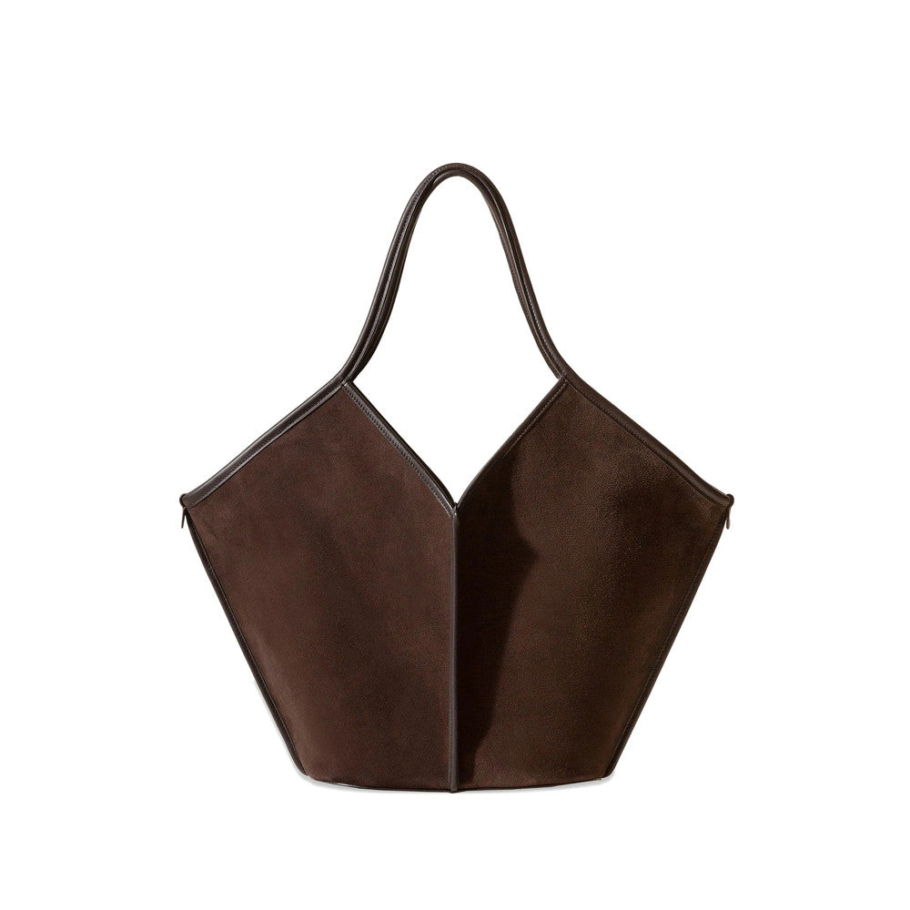 Dark Brown Suede Large Tote 1