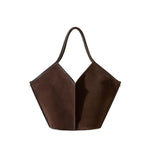 Dark Brown Suede Large Tote 1