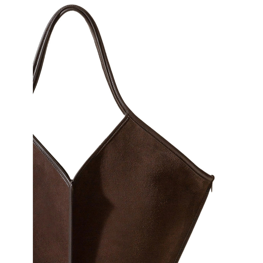 Dark Brown Suede Large Tote 2