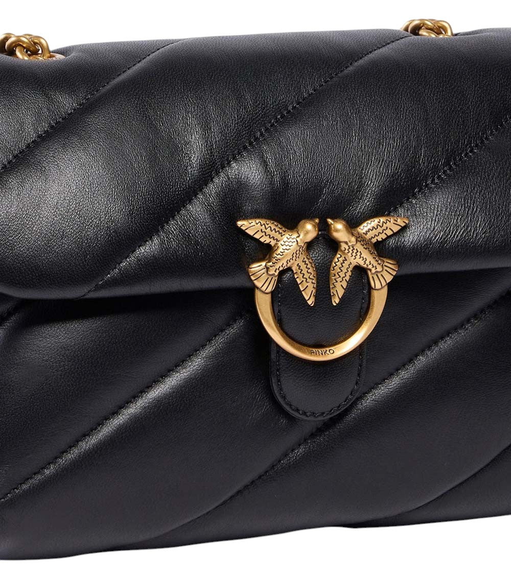 Black Love Puff Medium Shoulder Bag 4