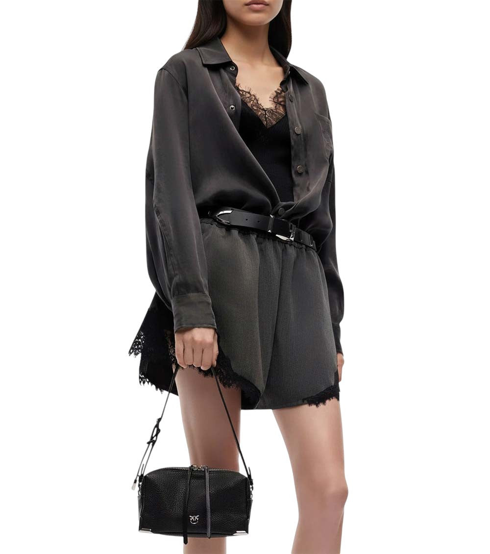 Black Half Moon Medium Shoulder Bag 5