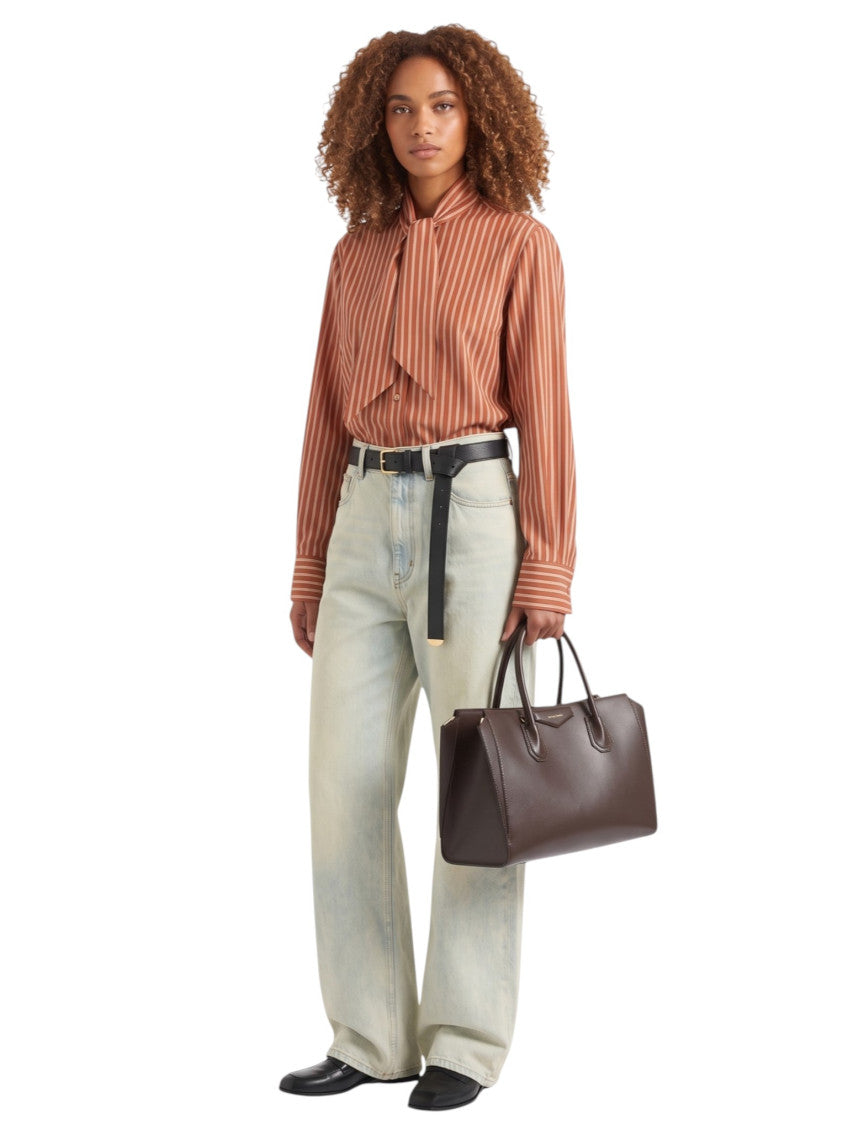 Dark Brown Antigona Catchall Small Tote 4