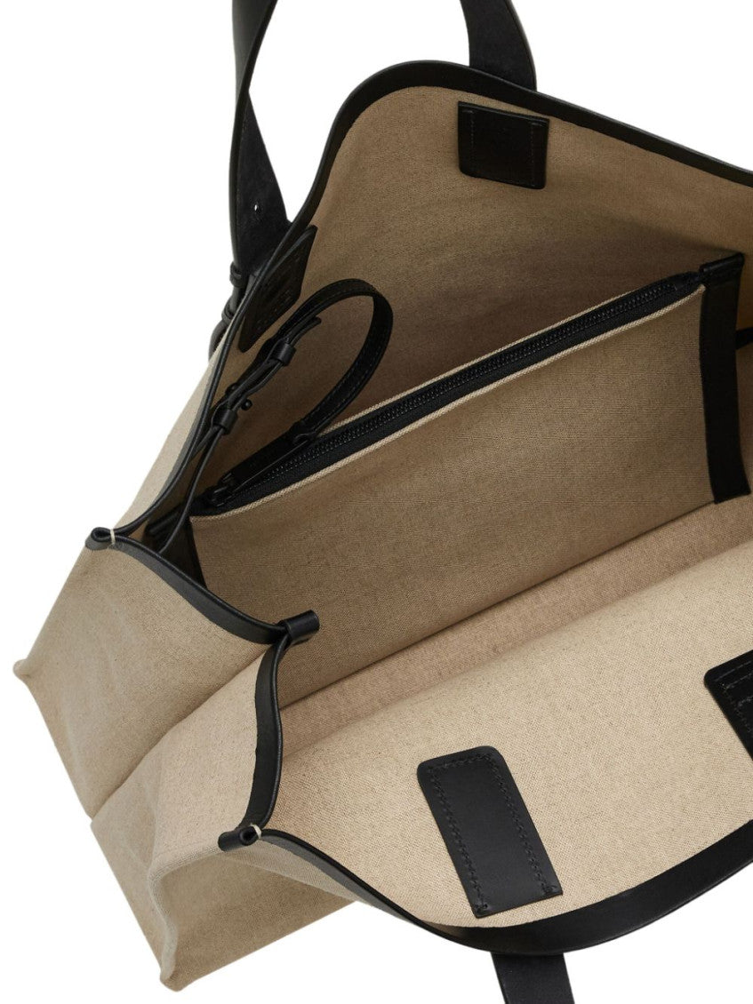 Beige Logo Canvas Tote 3