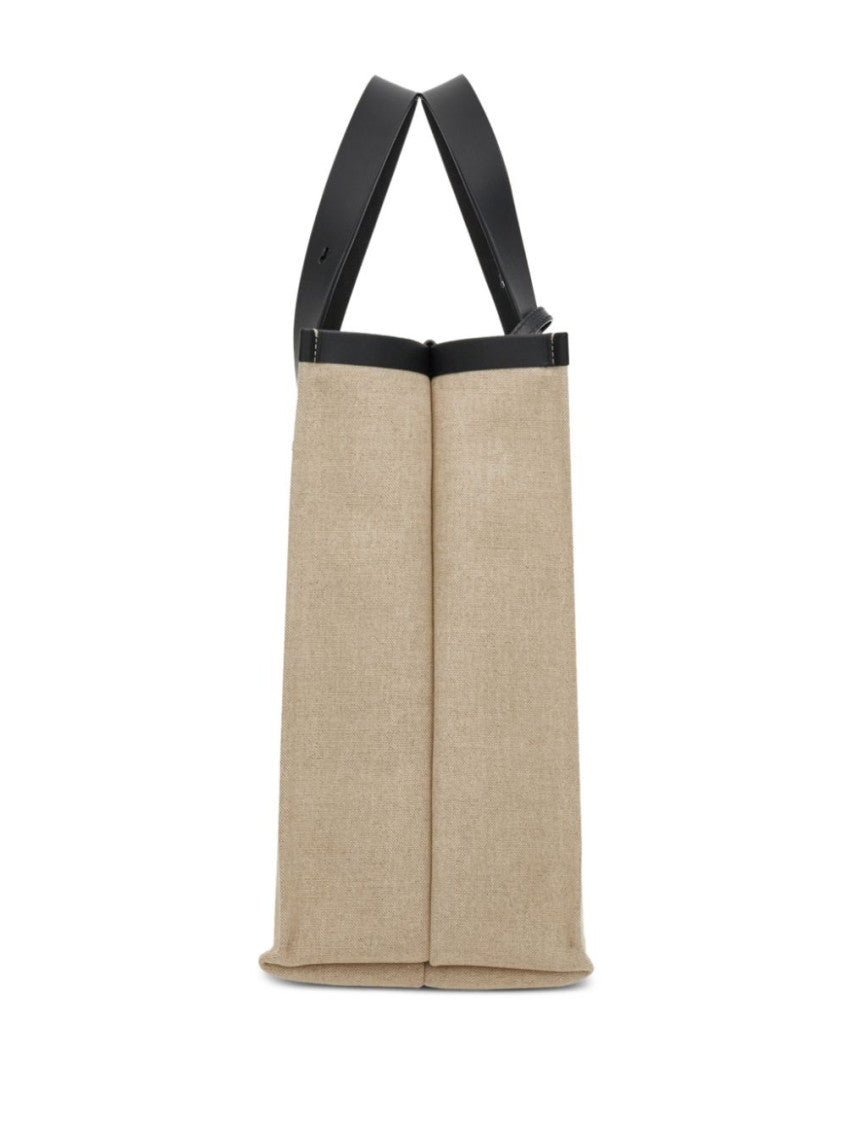 Beige Logo Canvas Tote 5