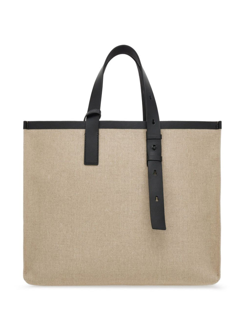 Beige Logo Canvas Tote 6