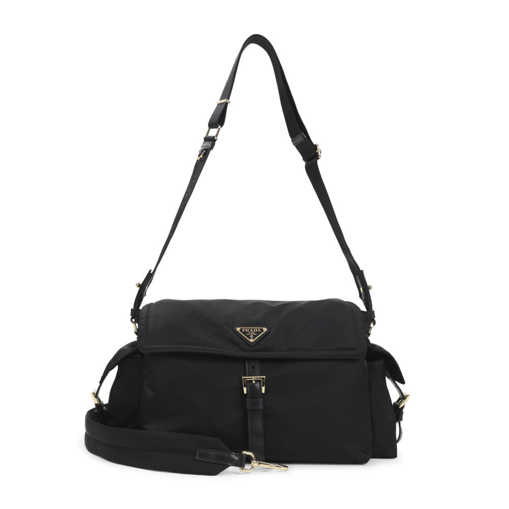 Black Logo Shoulder Bag 1