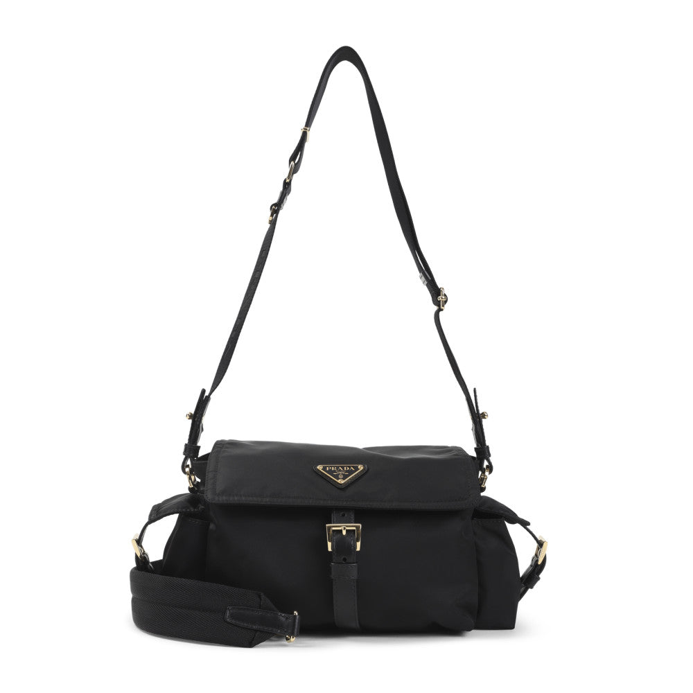 Black Logo Medium Shoulder Bag 1