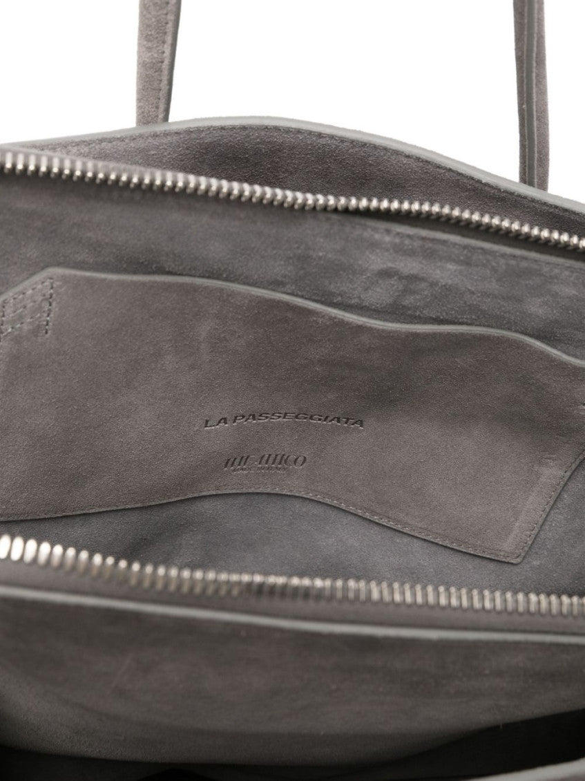 Grey La Passeggiata Medium Shoulder Bag 5