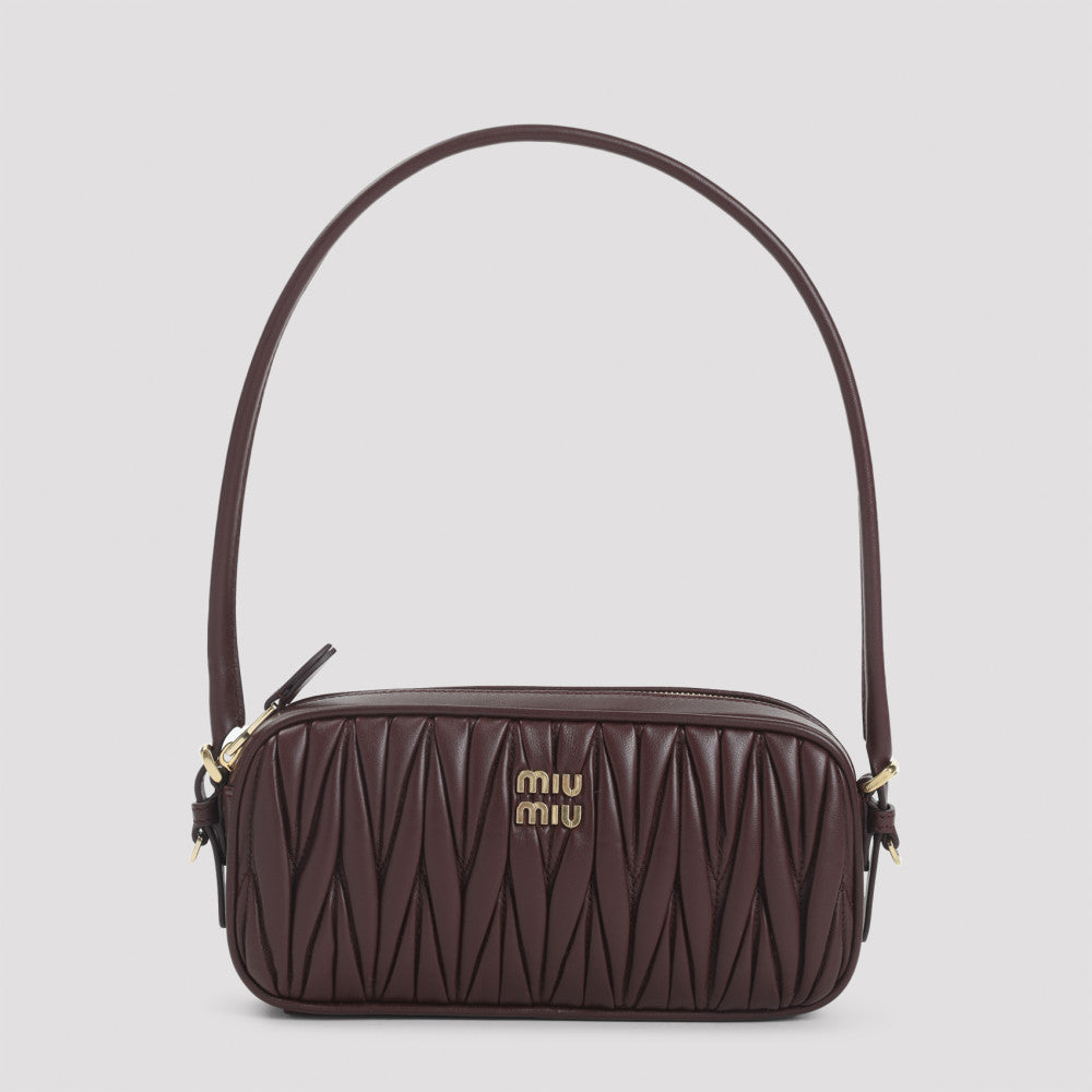 Maroon Matelasse Shoulder Bag 2