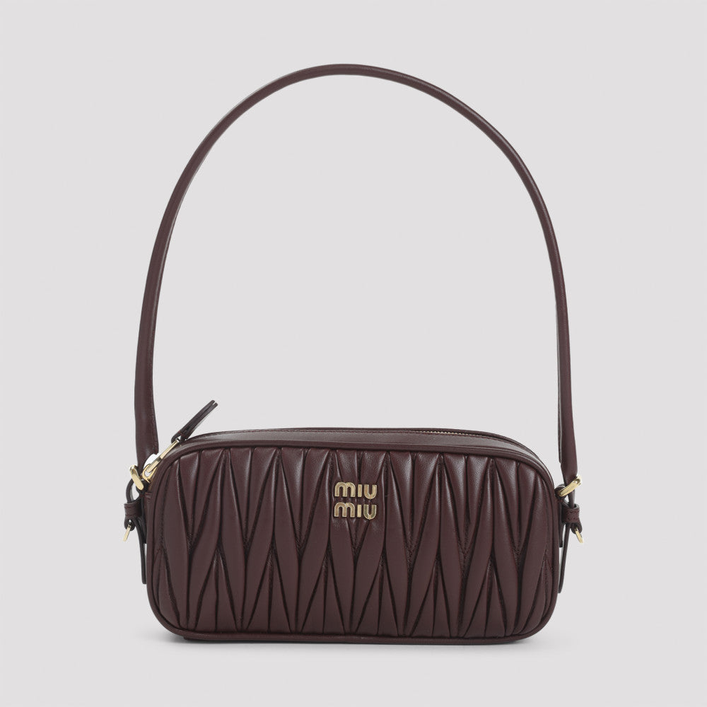 Maroon Matelasse Shoulder Bag 3
