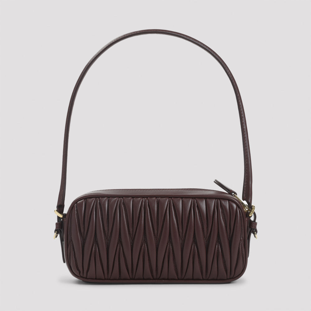 Maroon Matelasse Shoulder Bag 4