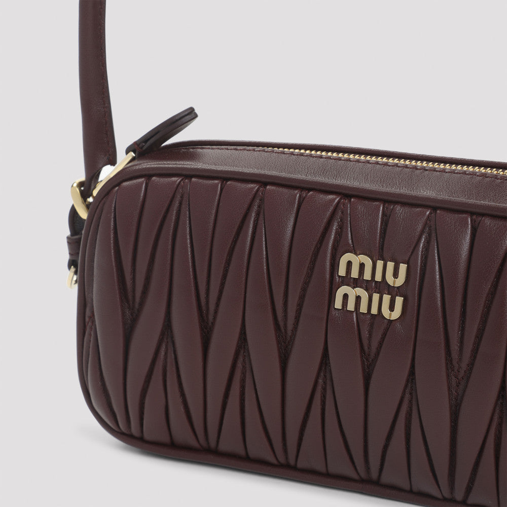 Maroon Matelasse Shoulder Bag 5