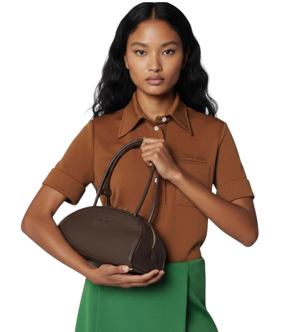 Dark Brown Beau Medium Shoulder Bag 5