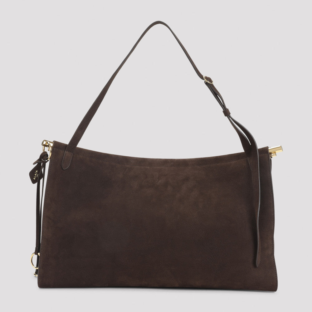 Dark Brown Le Click Large Shoulder Bag 4