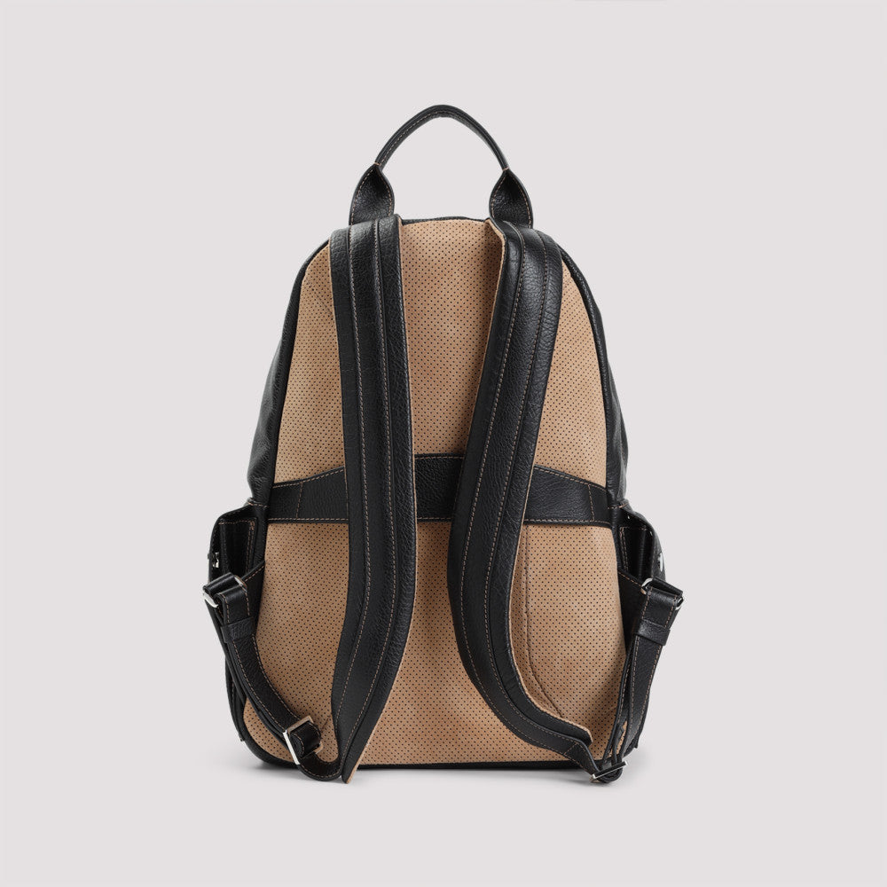 Black leather zip backpack 5