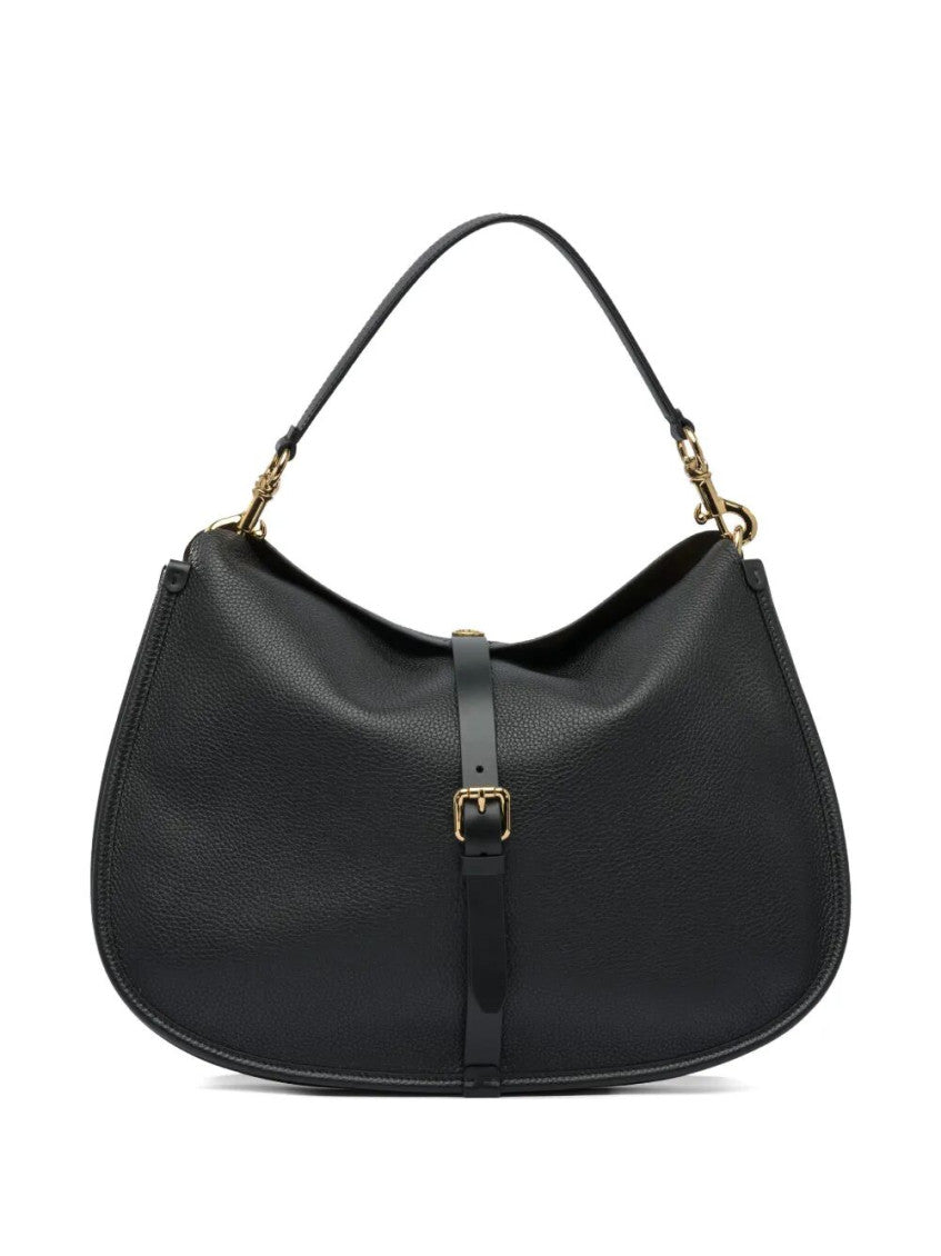 Black Leather Shoulder Bag 1