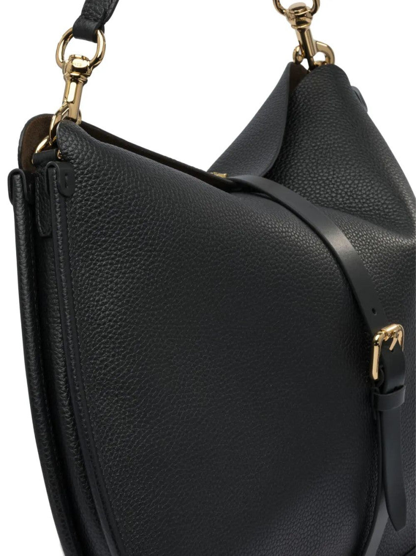 Black Leather Shoulder Bag 4